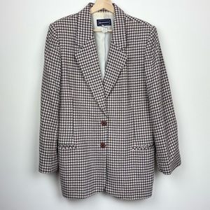 Vintage Requirements Plaid Pink Blazer Coat | Size 12 | Wool Blend